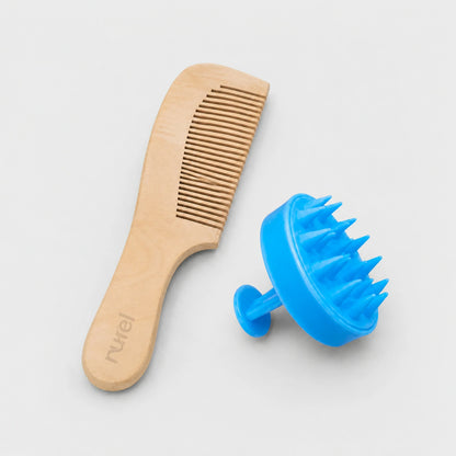Scalp Massager & Wooden Comb