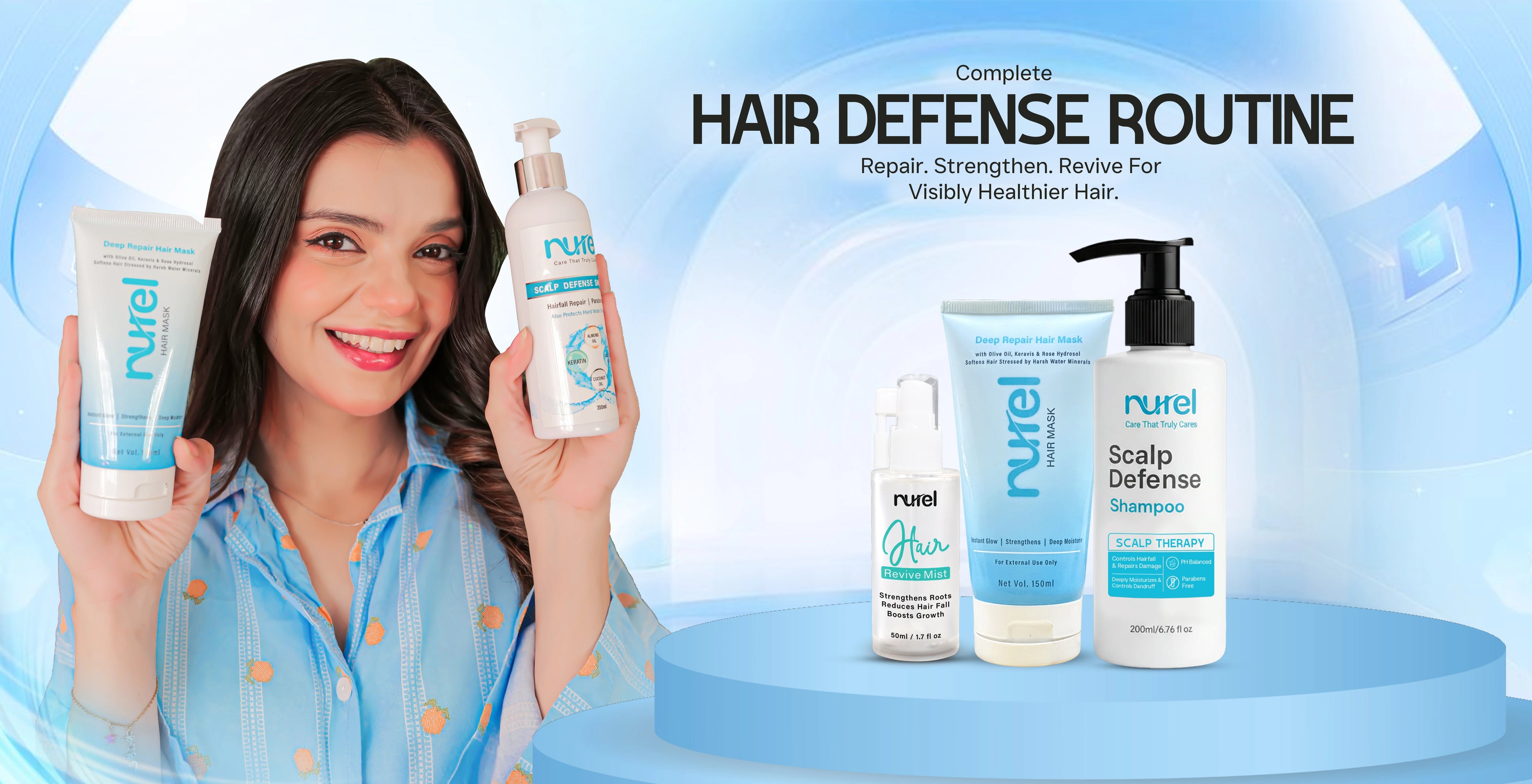 Nurel Shampoo+Mask+Mist Hero Banner